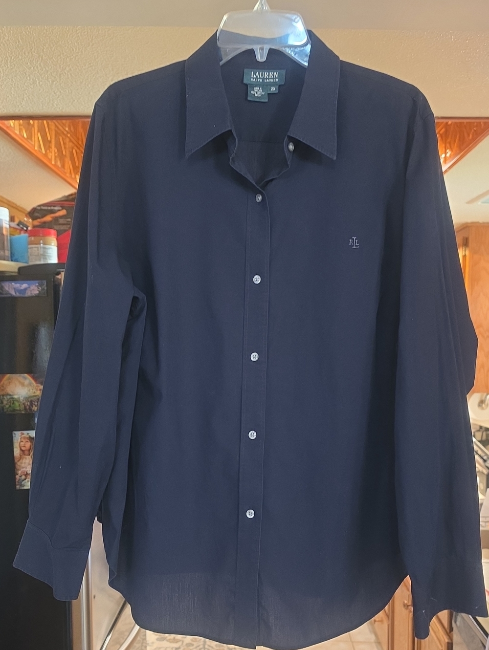 Lauren Ralph Lauren Navy Blue Button-Down Shirt